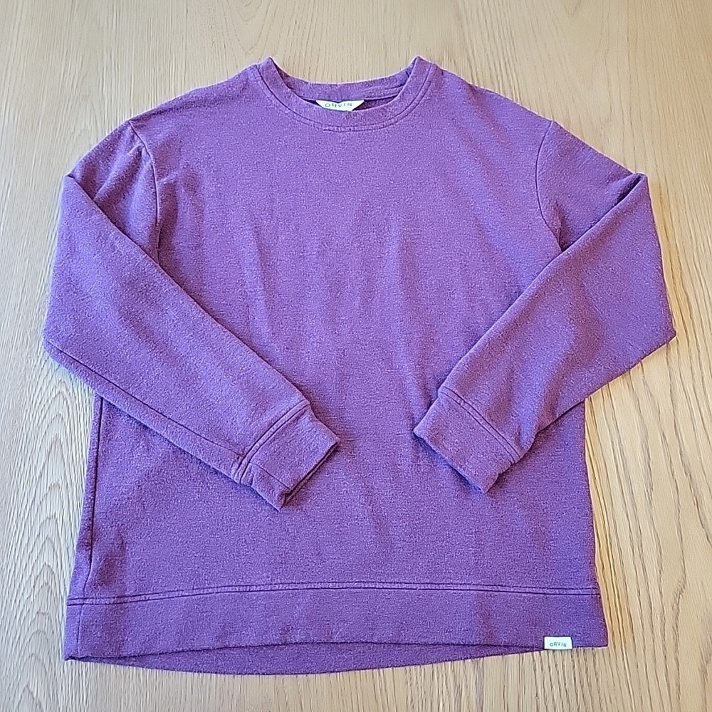 Orvis Sweater Women's Crew Neck Size‎ Small Maroon Modal Blend Casual Soft